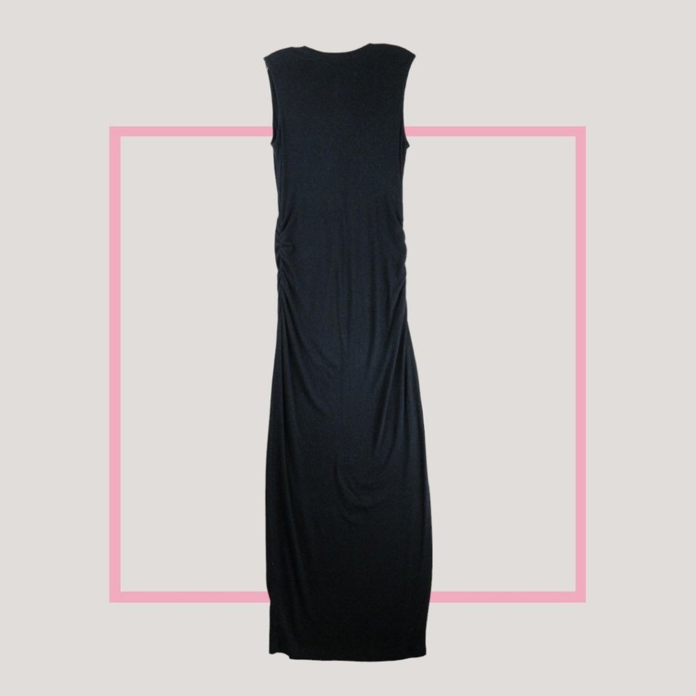 Athleta Navy Ribbed Henley Maxi Dress Size S Sleeveless - Picture 2 of 14